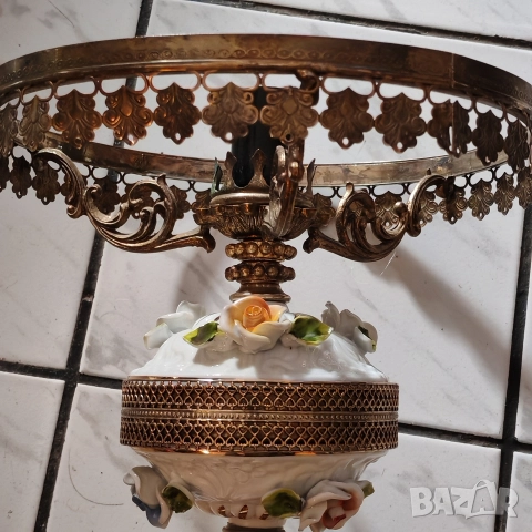 Стара порцеланова,настолна лампа. , снимка 6 - Антикварни и старинни предмети - 52650429