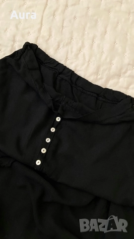 Black button-front midi skirt, снимка 3 - Поли - 51750446