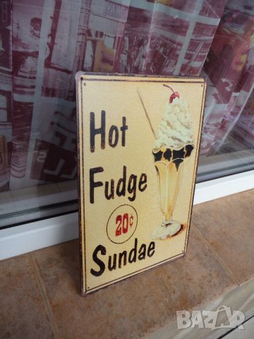 Метална табела храна сладолед мелба сметанова черешка, снимка 2 - Декорация за дома - 43452513