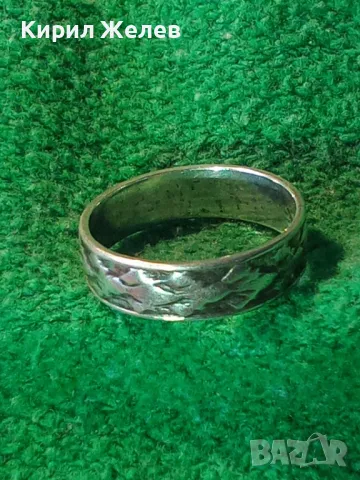 СТАР СТИЛНО РЕТРО АРТ РЪЧНО ОРНАМЕНТИРАН СРЕБЪРЕН ПРЪСТЕН Тип ХАЛКА СРЕБРО ВИСОКА ПРОБА 49725, снимка 14 - Антикварни и старинни предмети - 49682914
