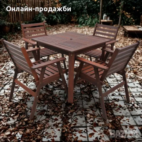 Градински комплект Tirora Muhler Meranti - 5 части, дърво, снимка 1