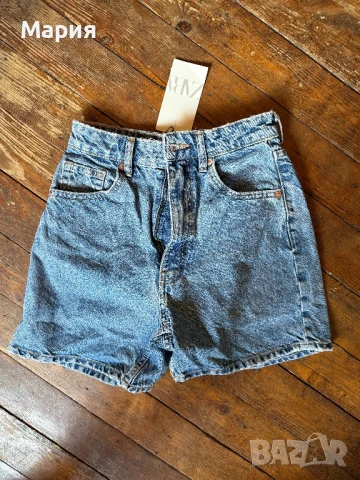 Нови къси дънкови панталонки ZARA с етикет. XS, 34-ти размер, снимка 1