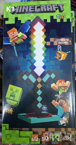Лампа-меч Майнкрафт 40см с USB кабел, Minecraft Диамантен Меч Sword, снимка 8 - Образователни игри - 53580089