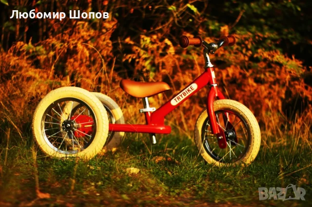Trybike колело за баланс Червен Винтидж - Red Vintage, снимка 4 - Велосипеди - 50829037