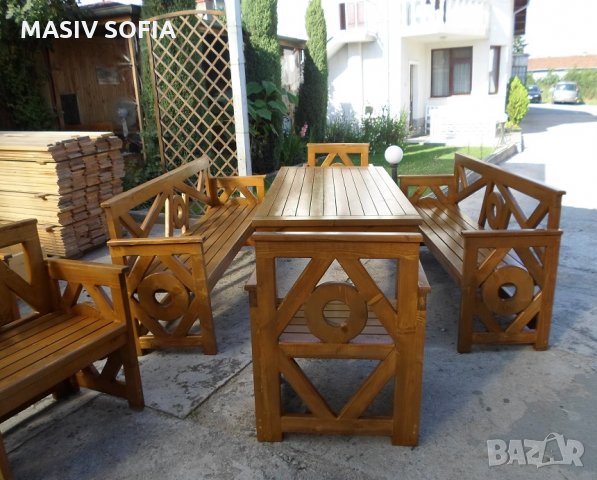 Градински  дървени маси и пейки, снимка 2 - Градински мебели, декорация  - 32351212