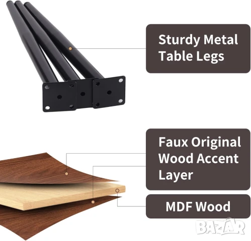 2-етажна квадратна маса за кафе 60см странична в рустик орех/60 см №5, снимка 7 - Маси - 51121673