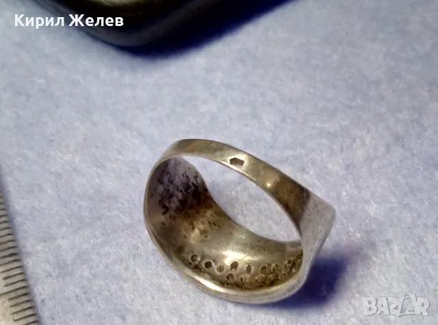 СТАР РУСКИ СРЕБЪРЕН ПРЪСТЕН СРЕБРО 925 с 2ри ЩЕМПЕЛ ХБО ИНКРУСТИРАН с БЛЕСТЯЩИ ЦИРКОНИ 47527, снимка 12 - Антикварни и старинни предмети - 50136447