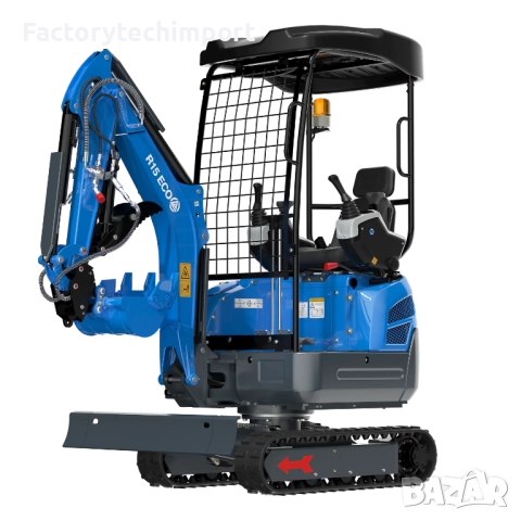 Мини багер RIPPA R15 ECO – KUBOTA (3 цилиндъра) | 1,4 т. | 120° завъртане на стрелата, снимка 9 - Индустриална техника - 52720322