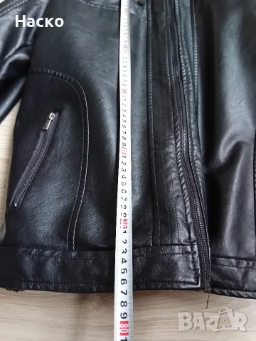 мъжко зимно кожено яке с подплата, еко кожа, изкуствена кожа, снимка 2 - Якета - 52864880