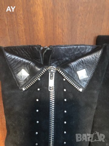 Дамски ботуши естествен велур и естествена кожа, снимка 2 - Дамски ботуши - 34879043