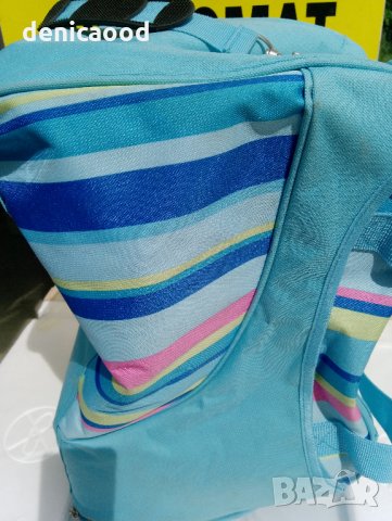 Чанта хладилна текстилна синя к-т с прибори за 4 човека Farh