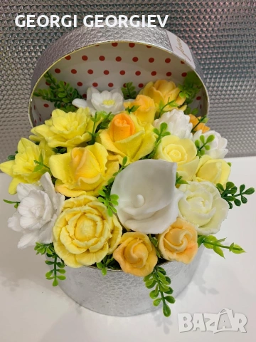 цветя изработени с глицеринов ароматен сапун и Българска роза 🌹 Стара Загора Център .