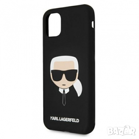 Оригинален калъф гръб кейс Karl Lagerfeld Silicone Cover - iPhone 11 (6.1), Черен, снимка 2 - Калъфи, кейсове - 36481305