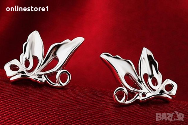 Сребърни Обеци Изящната пеперуда - 925 печат сребро BT416