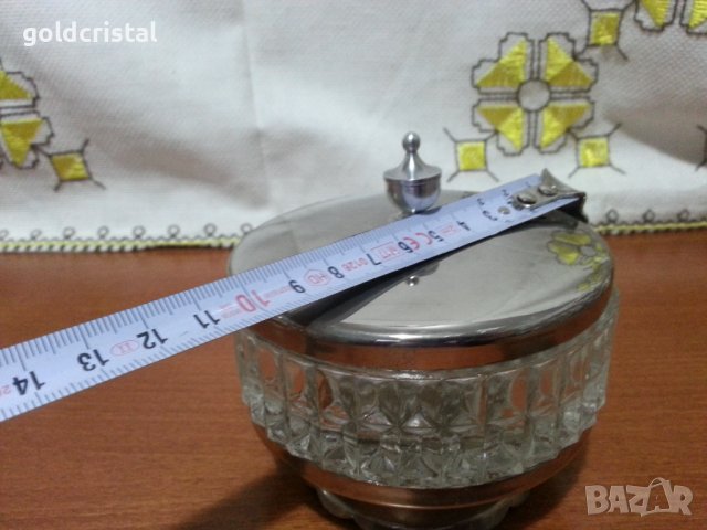 Руска кристална кутия захарница, снимка 2 - Антикварни и старинни предмети - 33051398