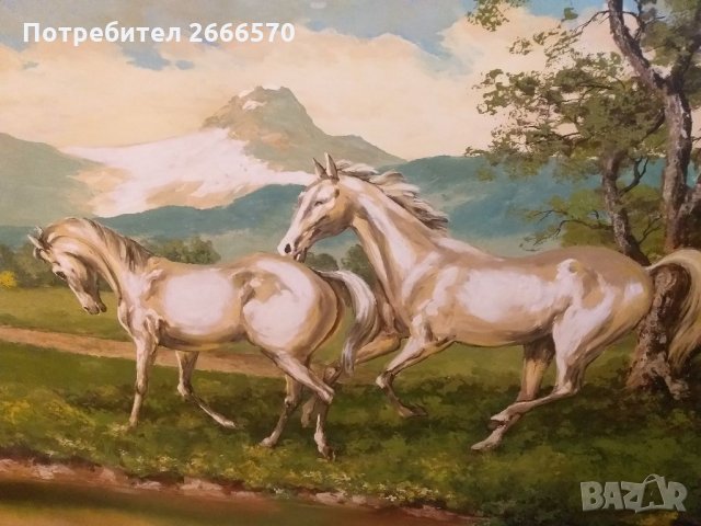 Стара огромна 3 метрова картина маслени бои с подпис, снимка 6 - Антикварни и старинни предмети - 35041708