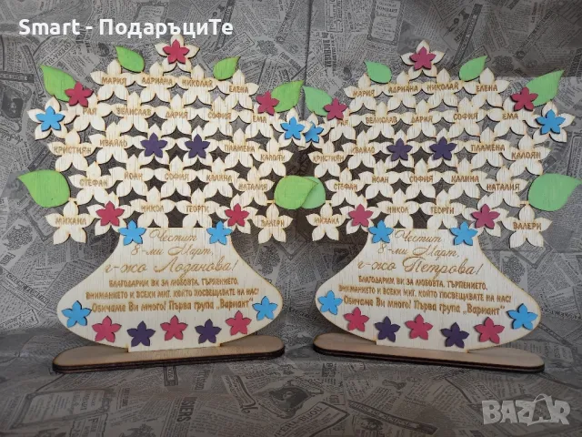 Подарък за завършване за учителка с имената на група, клас, снимка 3 - Подаръци за жени - 44313038