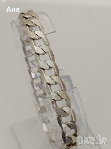 Красива сребърна маркирана гривна Буква АЧ, снимка 3 - Гривни - 44125365