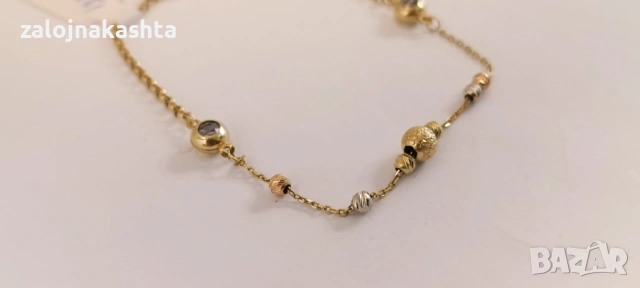 Нова-Златна гривна-2,60гр/14кр, снимка 4 - Гривни - 53190355