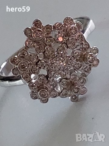 Дамски златен пръстен с брилянти(тотал 1,4 карата)бяло злато 18к., снимка 9 - Пръстени - 38897469