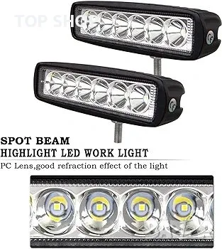 PICAA LED работна светлина 2 x 6 инча 18 W ATV Камион Офроуд, снимка 2 - Аксесоари и консумативи - 48737170