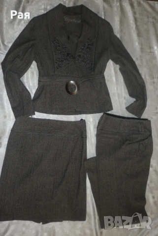 Зимен костюм от три части .Сако ,пола и панталон " Elizabeth "