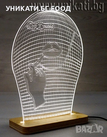 Настолна лампа с устни и спринцовка Подарък за лекар Дерматолог, снимка 2 - Настолни лампи - 46843401