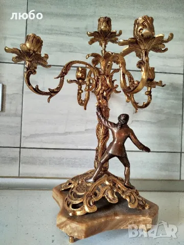 БРОНЗОВИ СВЕЩНИЦИ , снимка 3 - Други ценни предмети - 49245708