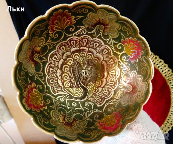 Бронзова бонбониера,клетъчен емайл,паун. , снимка 6 - Антикварни и старинни предмети - 37120985