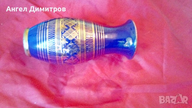 Стара красива керамична ваза с позлата , снимка 7 - Антикварни и старинни предмети - 37286463