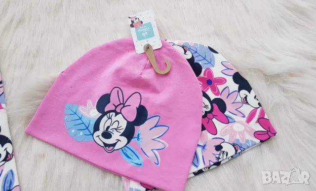 Детски шапки и шал Мини Маус 6-12 месеца, снимка 3 - Бебешки шапки - 49343629