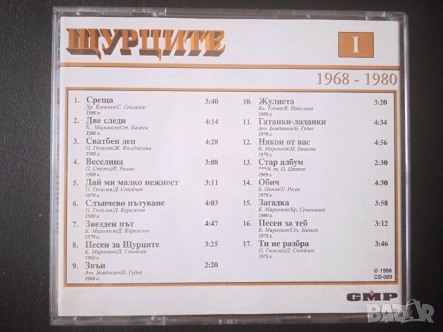 ЩУРЦИТЕ - избрани хитови песни на групата 1968-1980г. (БГ РОК), снимка 2 - CD дискове - 43364618