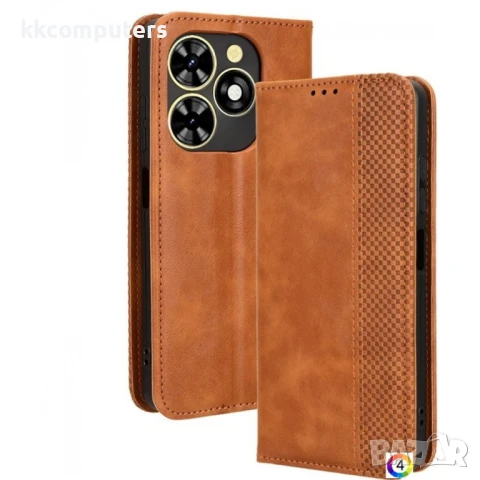 TECNO Spark Go 2024 4G / Spark 20 / Spark 20C / Pop 8 Retro Texture Wallet Калъф и Протектор, снимка 4 - Калъфи, кейсове - 50952569