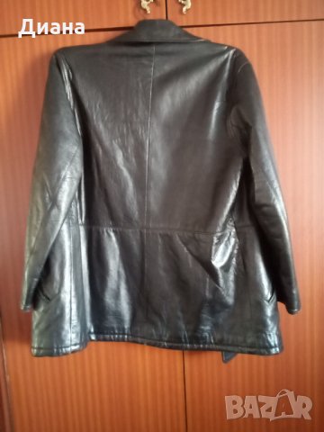 Черно кожено сако, снимка 2 - Сака - 32319374