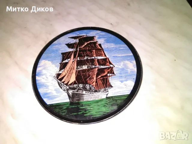 Кораб картина за стена кръгла фи 15см