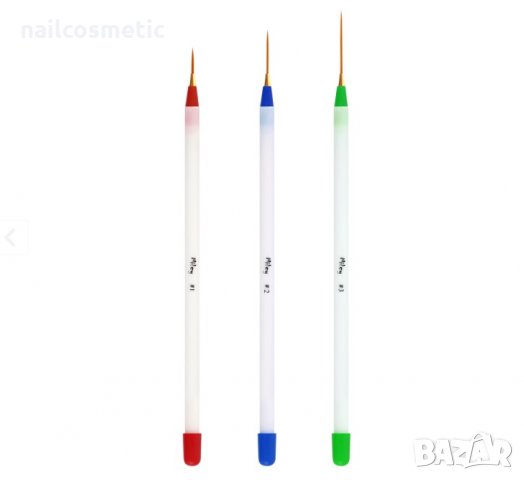 3 четки за линии и финни детайли върху ноктите, снимка 2 - Продукти за маникюр - 9186524
