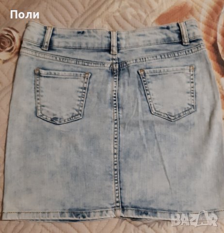 Дънково пола,еластична, снимка 2 - Поли - 37623165