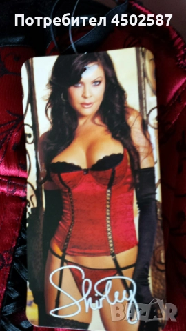 Комплект червен корсет със жартиери и прашки