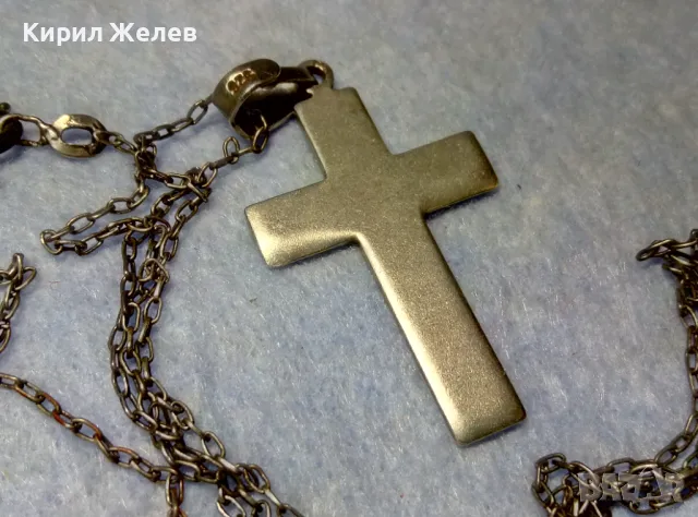 СТИЛЕН СРЕБЪРЕН КРЪСТ МАТИРАНО СРЕБРО 925 сФИНА СТАРА СРЕБЪРНА ВЕРИЖКА СРЕБРО 950 РЪЧНА РАБОТА 40024, снимка 9 - Колиета, медальони, синджири - 49866148