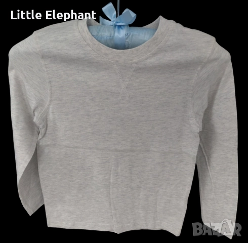 Блузка с дълъг ръкав за 5-6 год момченце светло сива,plein,Англия/нова