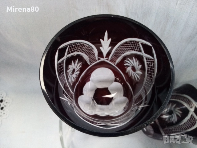 Сервиз за вино - червен кристал, снимка 7 - Сервизи - 52642669