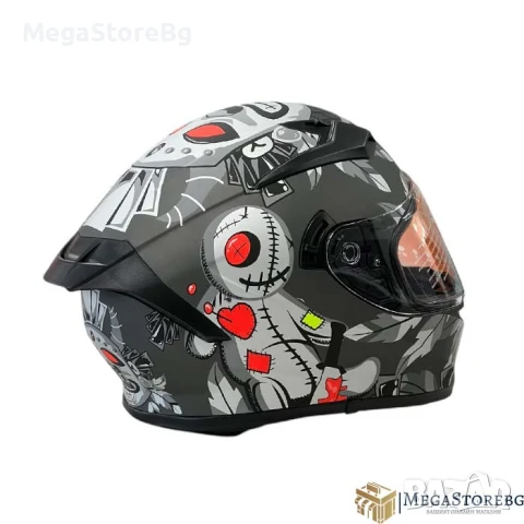 Каска за мотор 108 - размер L - Matt Grey 4, снимка 7 - Аксесоари и консумативи - 50576587