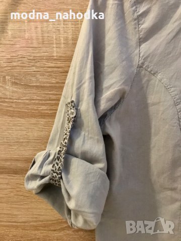 Сива дамска риза размер L, снимка 3 - Ризи - 35089576