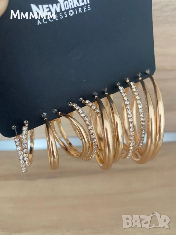 Обеци 6 комплекта, снимка 3 - Обеци - 52902161