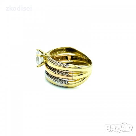 ЗЛАТЕН ПРЪСТЕН 4,91ГР. РАЗМЕР:55 14КР. ПРОБА:585 МОДЕЛ:3505-2, снимка 2 - Пръстени - 36686467