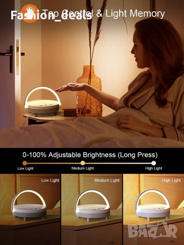 Нова Нощна лампа с безжично зарядно устройство LED светлина стая декор, снимка 4 - Друга електроника - 40052738