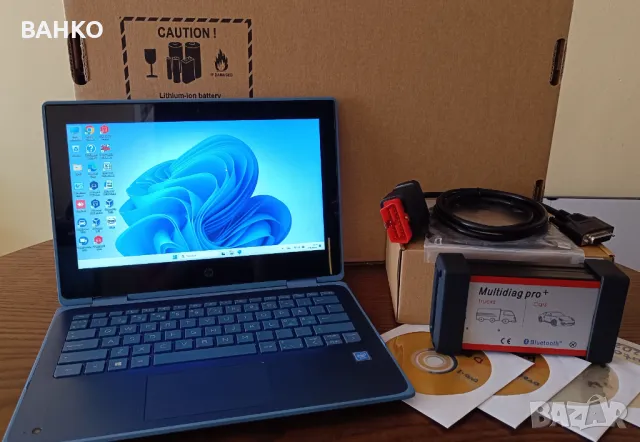 Комплект aвтодиагностика за коли и камиони с лаптоп и тъчскрийн екран