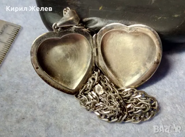 ФЛОРАЛНО ГРАВИРАН СРЕБЪРЕН ПЕНДАНТ СЪРЧИЦЕ Арт РАМКА За СНИМКИ със СРЕБЪРНА ВЕРИЖКА СРЕБРО 925 25980, снимка 3 - Колиета, медальони, синджири - 49734092