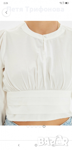 НАЛИЧНА Trendyol кроп блуза с дълъг ръкав, снимка 2 - Блузи с дълъг ръкав и пуловери - 36448206