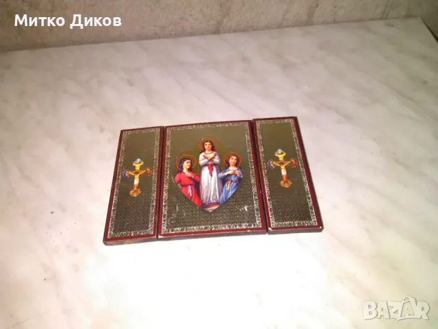 Икона нова 3 части сгъваема с гръб икона 167х115мм и 115х82мм и 115х42мм, снимка 5 - Икони - 48593239